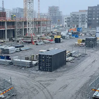 Mobile Strongroom at a construction site
