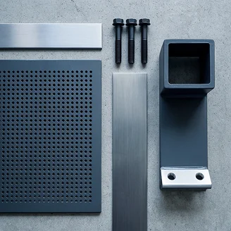 Grey certified Mobile Strongroom container front