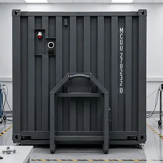 Mobile Strongroom container with open front housing