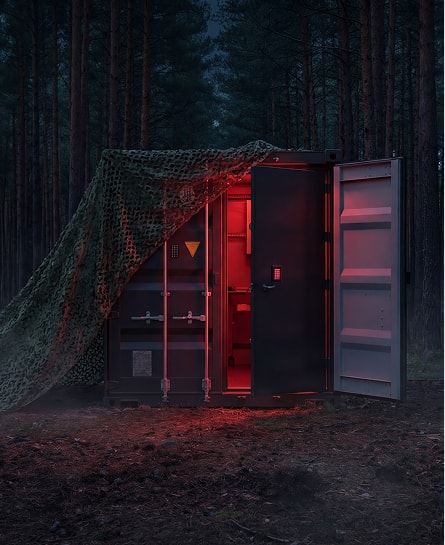 Mobile Strongroom in a remote wooded environment